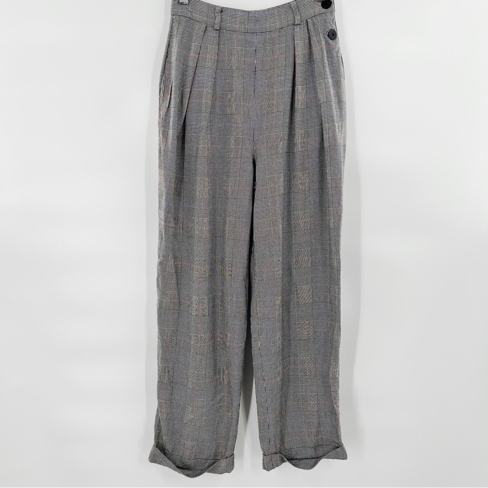 VINTAGE Jones New York Glen check high rise trousers